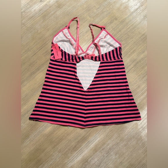 BETSEY JOHNSON INTIMATES TOP | Pink/Blue Stripes | Size L - Picture 2 of 9